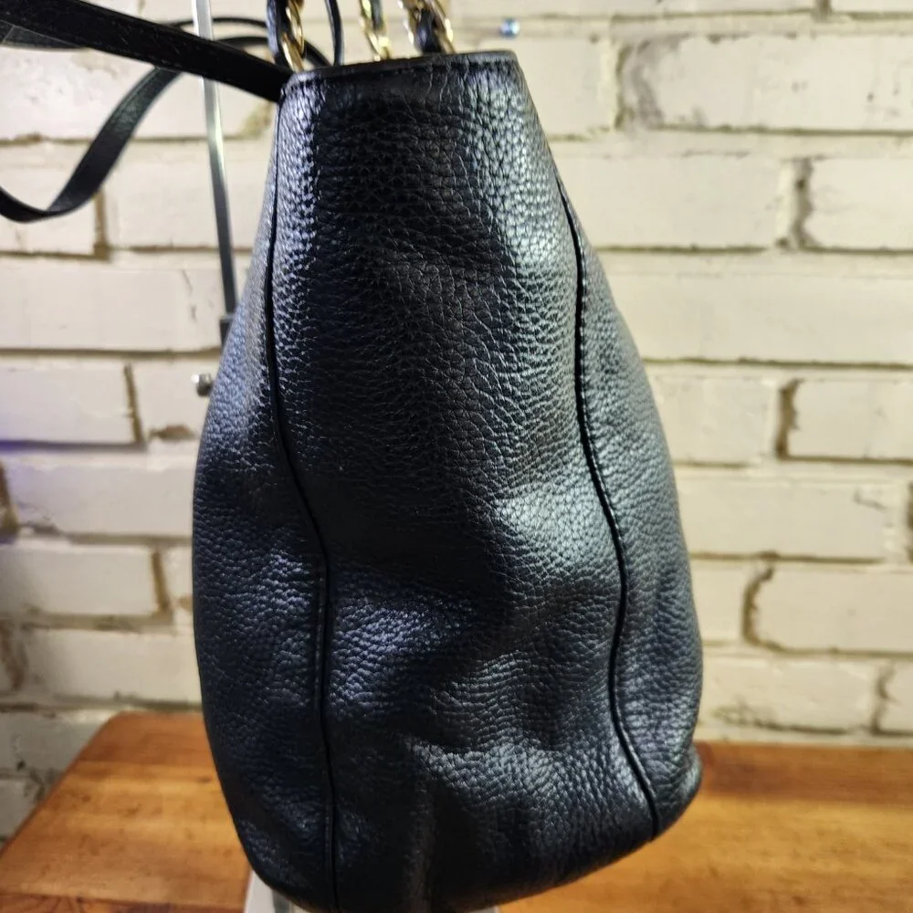 Euc Michael Kors Harper East West Black Large Tote Shoulder Bag Purse